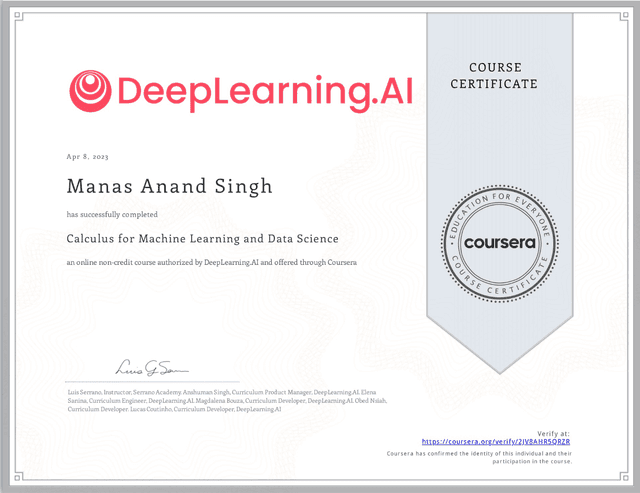 Calculus for Machine Learning and Data Science